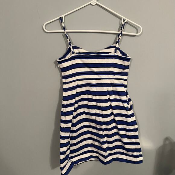 Gap Blue & White Stripe Sleeveless Mini Dress Womens Size 0 Petite Spandex Blend - Picture 5 of 11